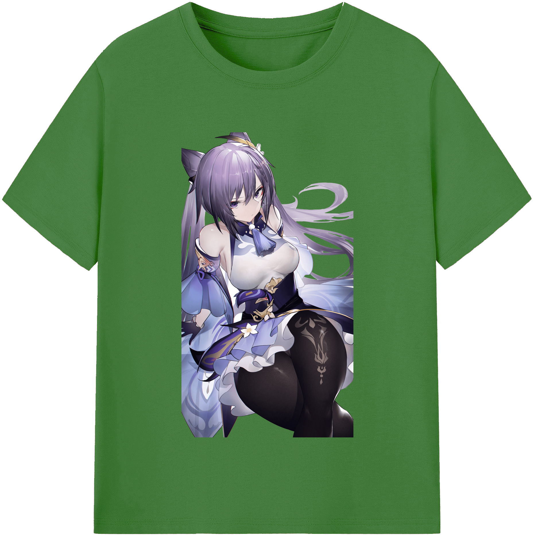 げんし神 刻晴 こくせい genshin Kokusei レディースカジュアルプリントTシャツ（綿100％）